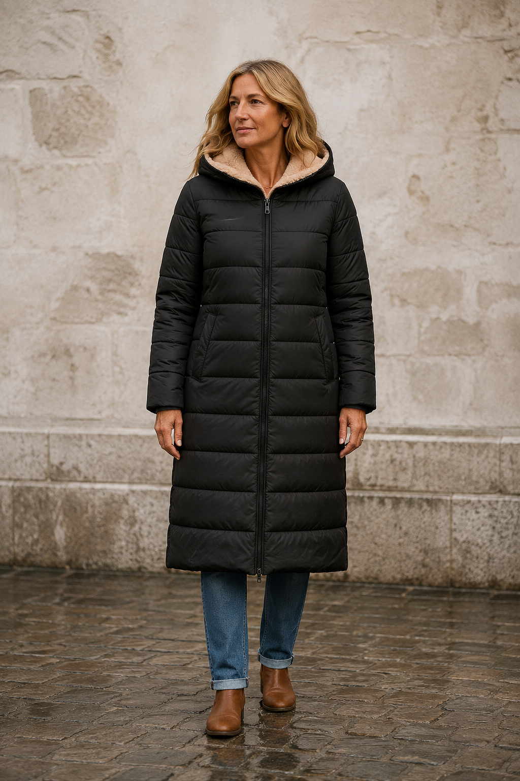 Insulated Longline Winter Coat closed