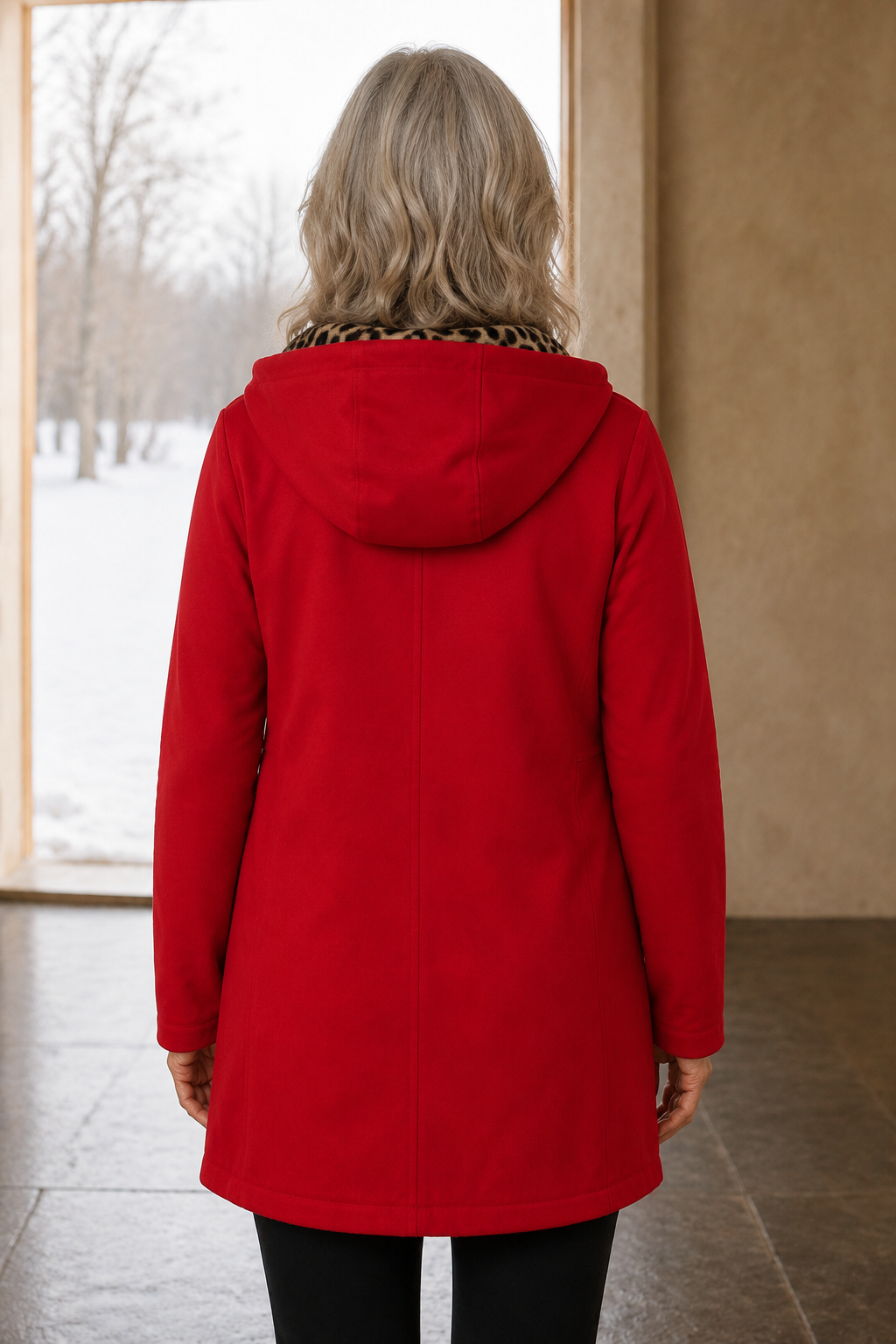 Isabelle | Reversible Hooded Coat - Red