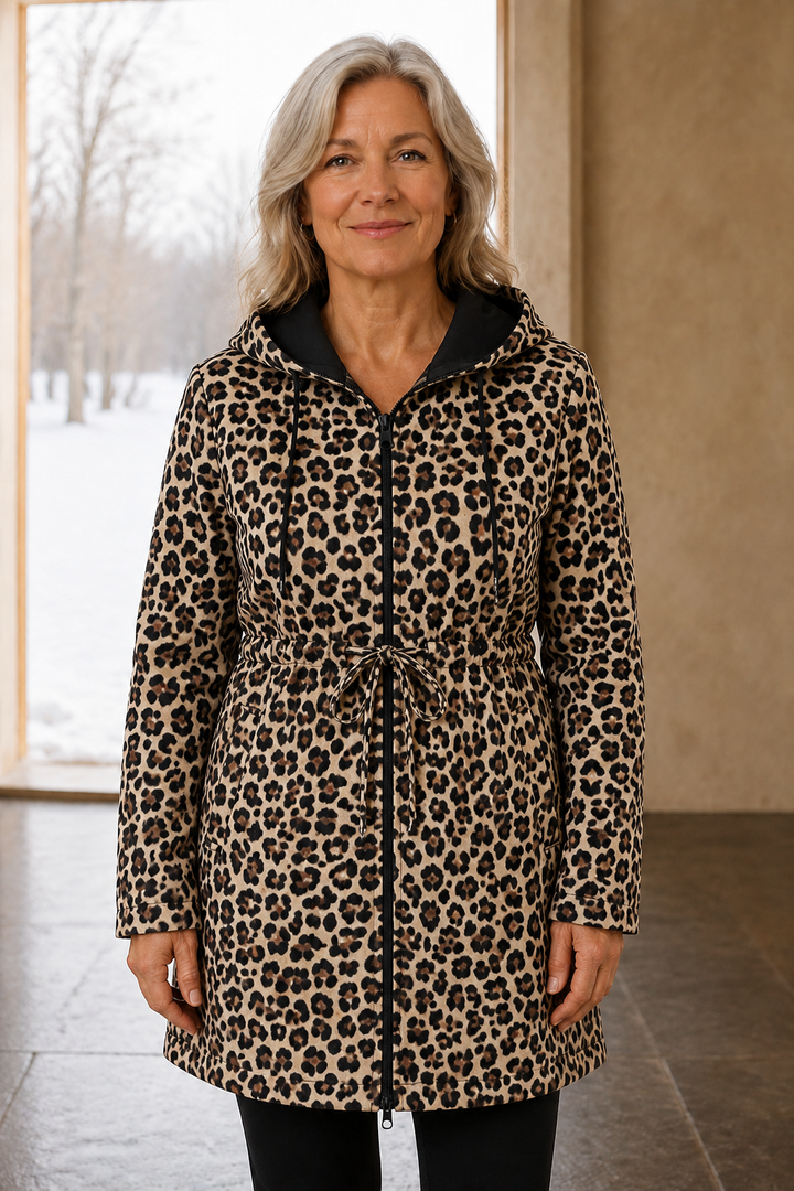 Isabelle | Reversible Hooded Coat - Leopard