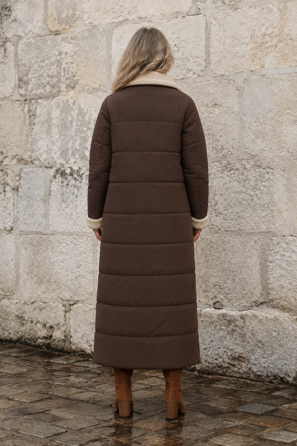 Justine | Reversible Longline Coat - Brown