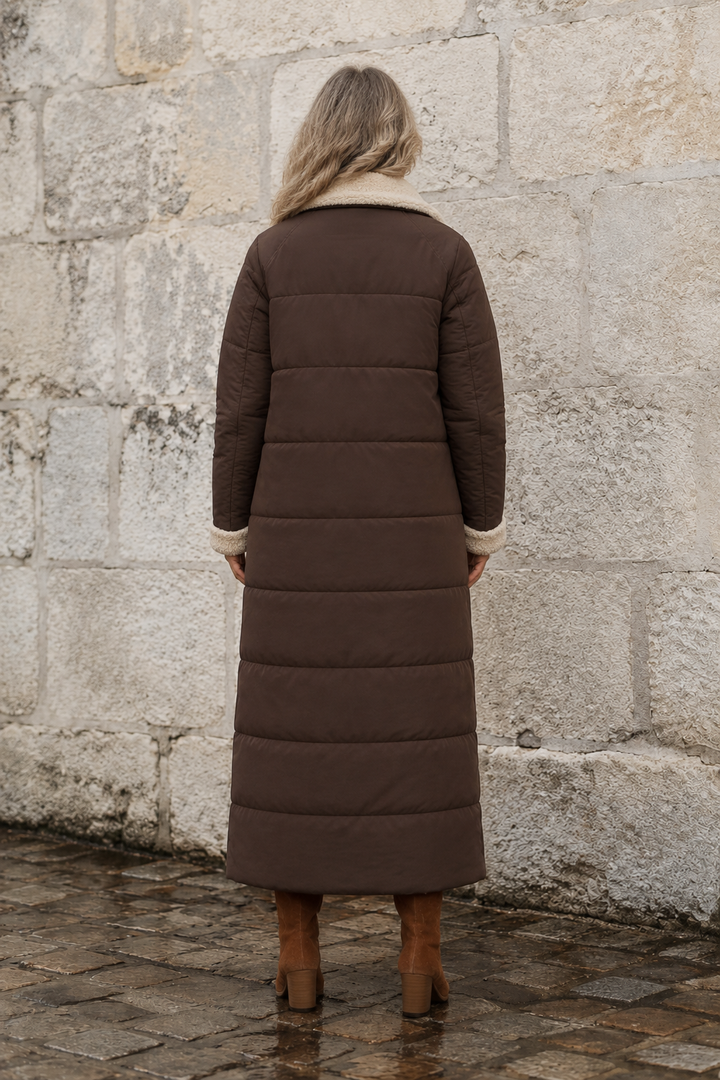 Justine | Reversible Longline Coat - Brown