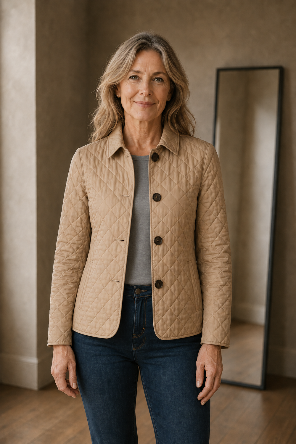 Kelly quilted lightweight jacket open