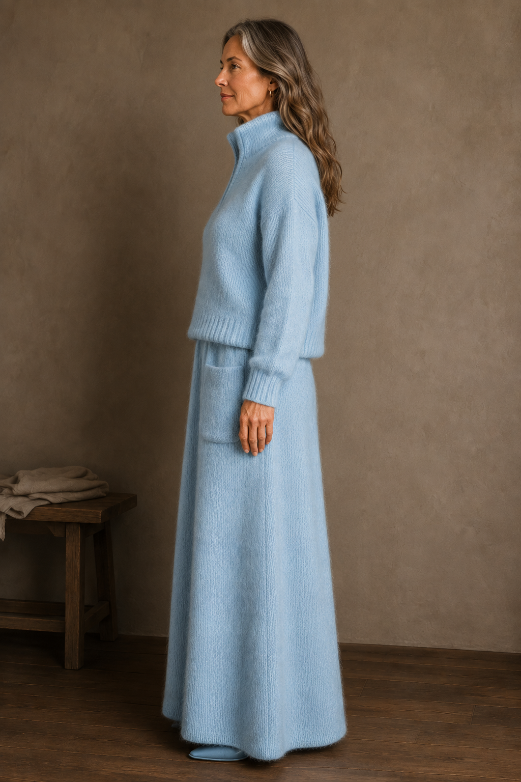 Knit Sweater And Maxi Skirt Set side view