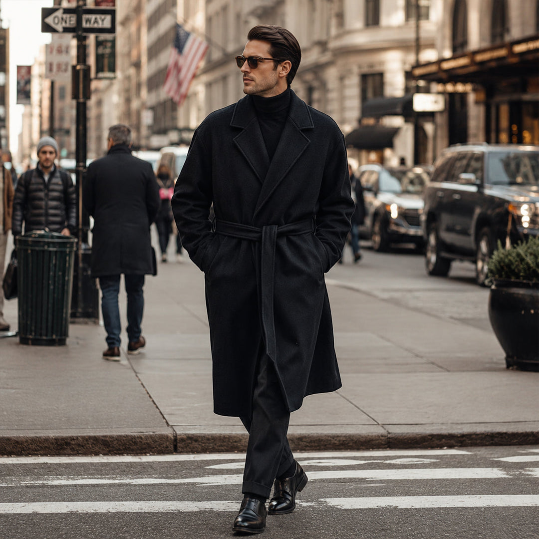Didier | Wool Blend Belted Wrap Coat