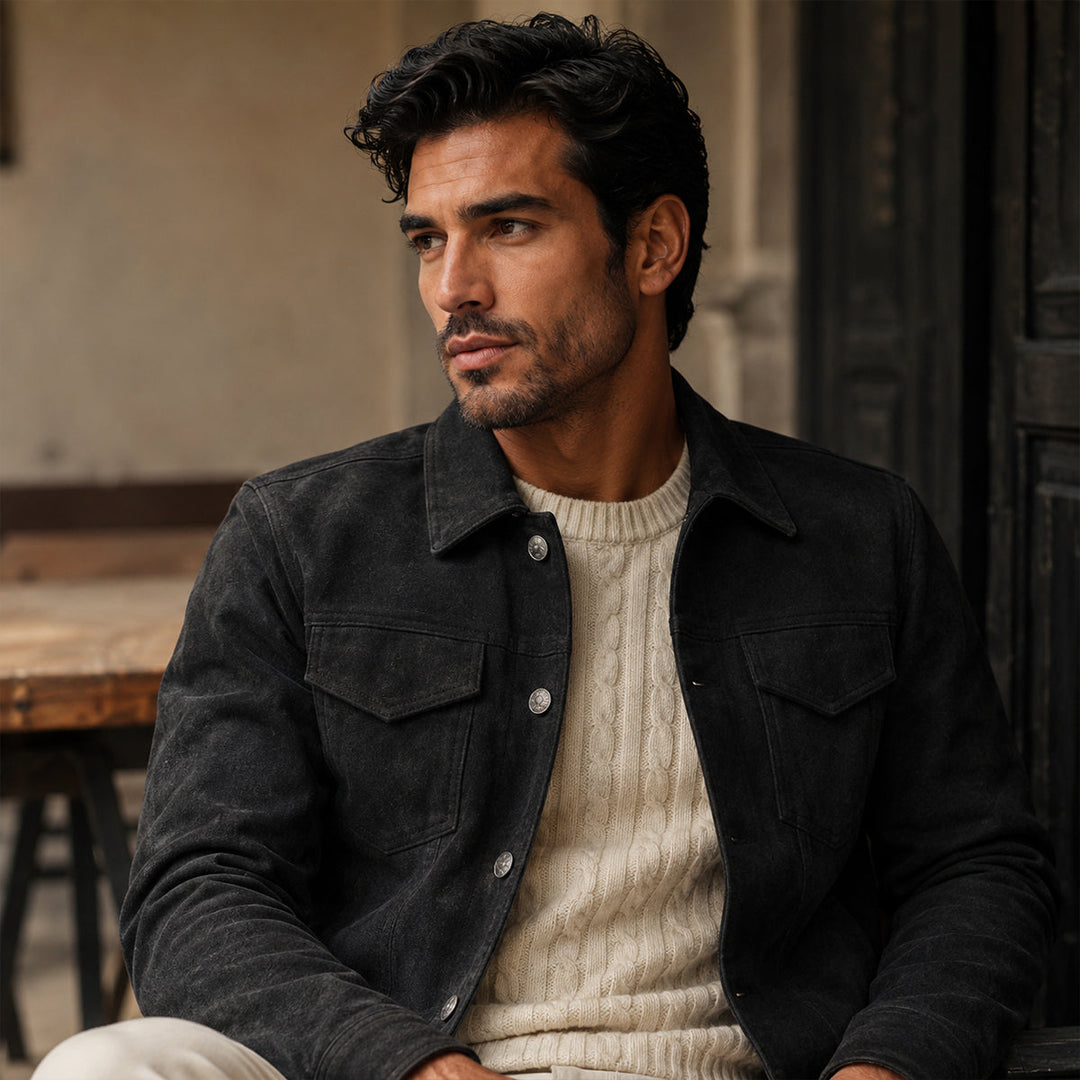 Octave | Snap Front Suede Work Jacket