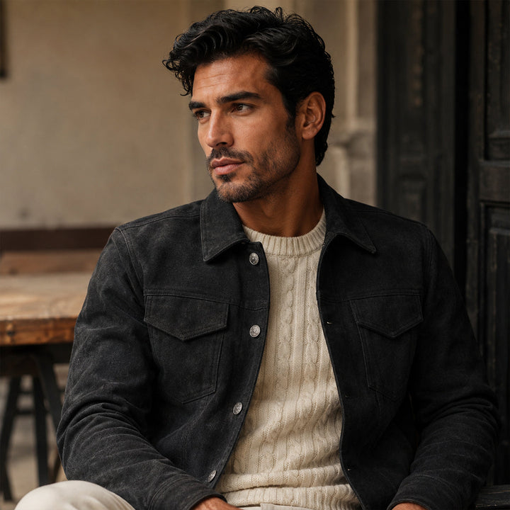 Octave | Snap Front Suede Work Jacket