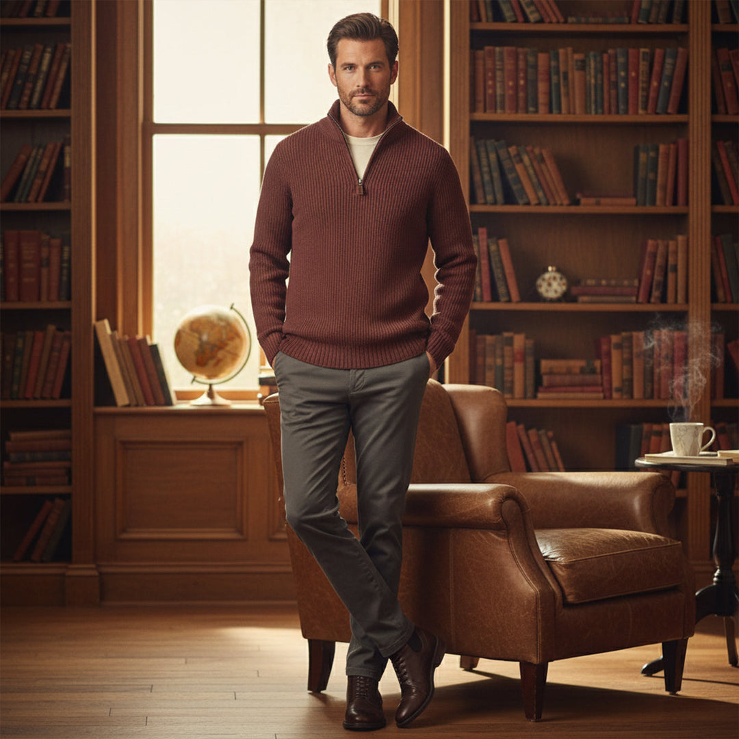 Francois | 100% Cashmere Half Zip Knit