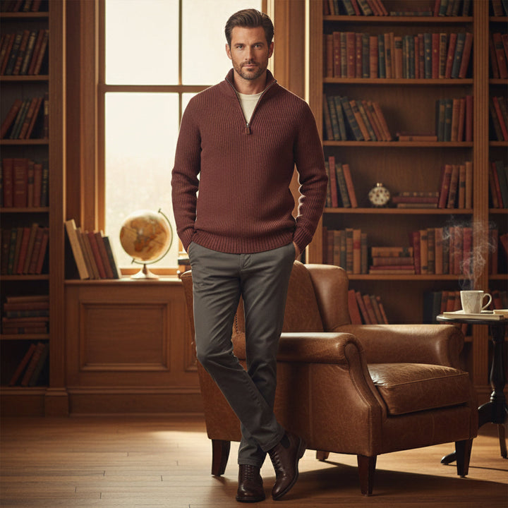 Francois | 100% Cashmere Half Zip Knit