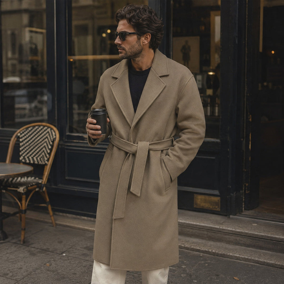 Didier | Wool Blend Belted Wrap Coat