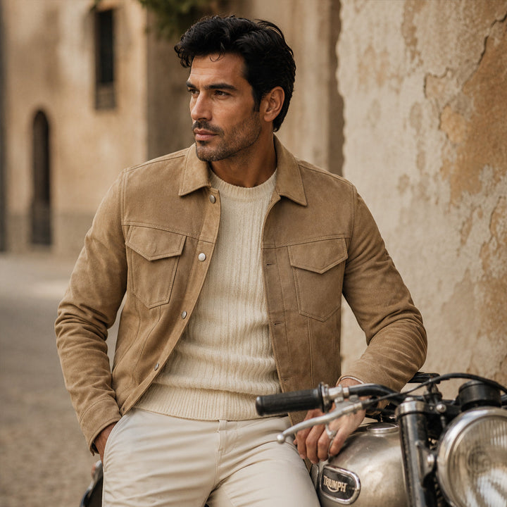 Octave | Snap Front Suede Work Jacket