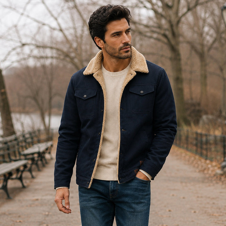 Fabien | Fleece Lined Cotton Twill Jacket