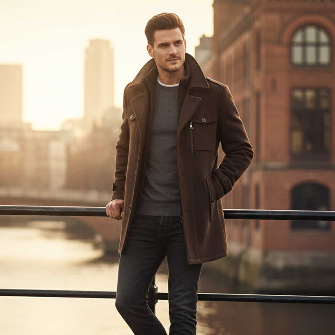 Amedee | Wool Blend Tailored Overcoat