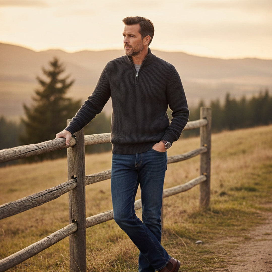 Francois | 100% Cashmere Half Zip Knit