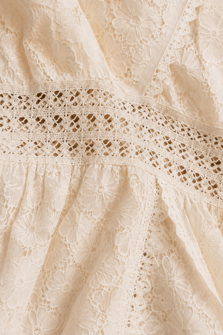 Lace Overlay Lined Dress - fabric close-up