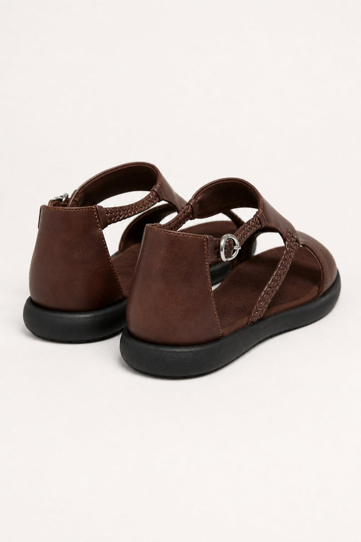 Claudia | Braided Strap Buckle Sandals