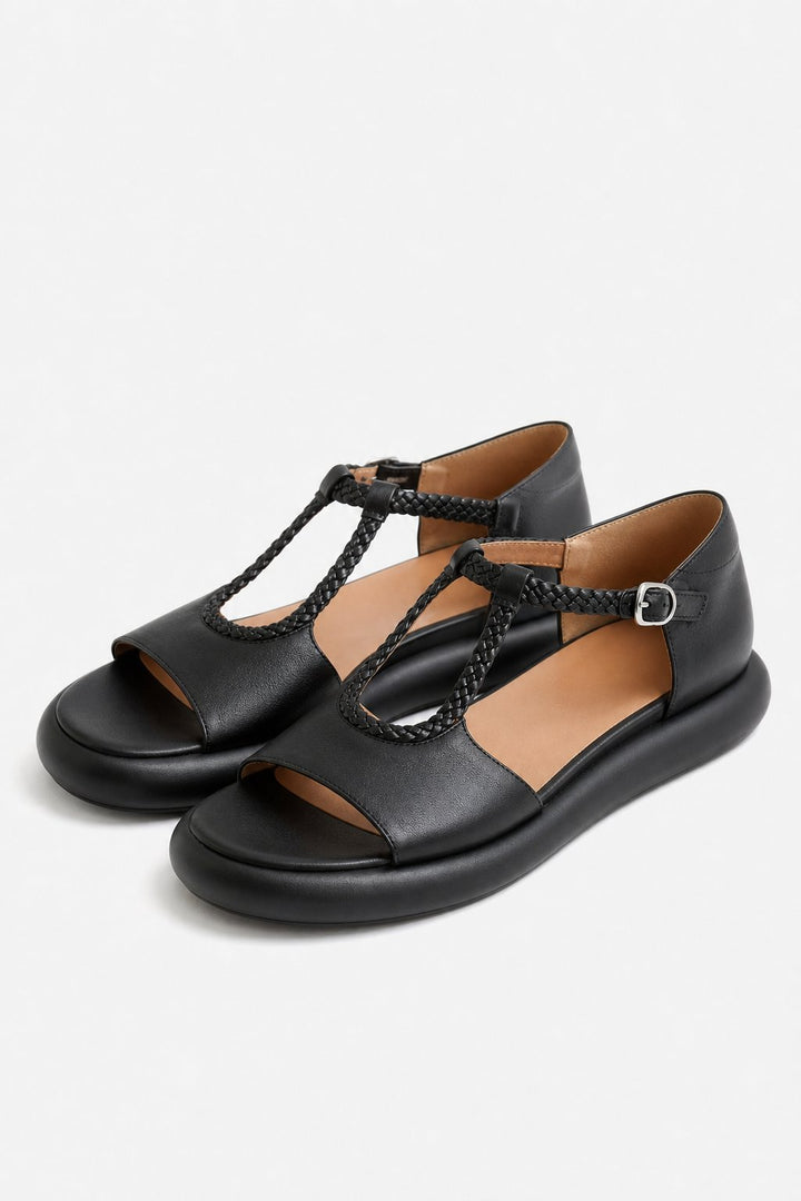 Claudia | Braided Strap Buckle Sandals
