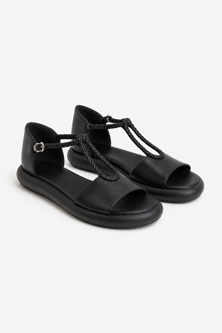 Claudia | Braided Strap Buckle Sandals