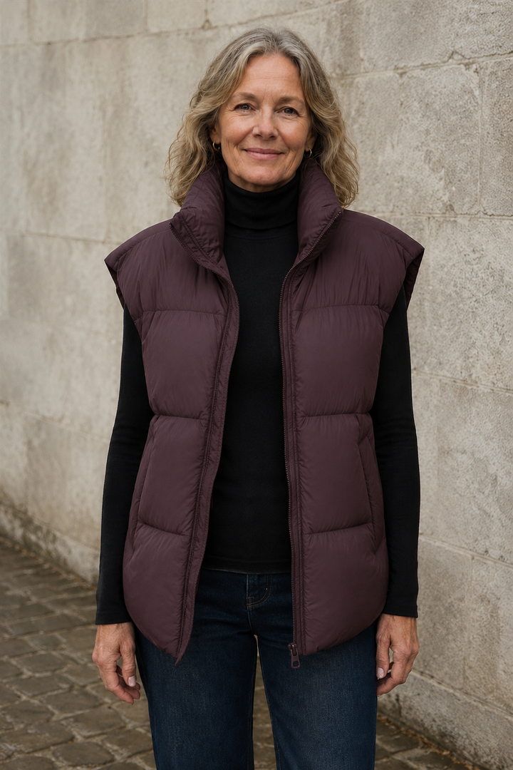 Leah down padded vest open