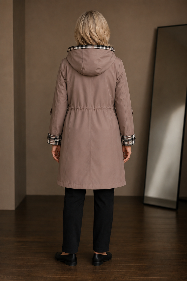 Leonie | Waterproof Hooded Zip Coat - Brown