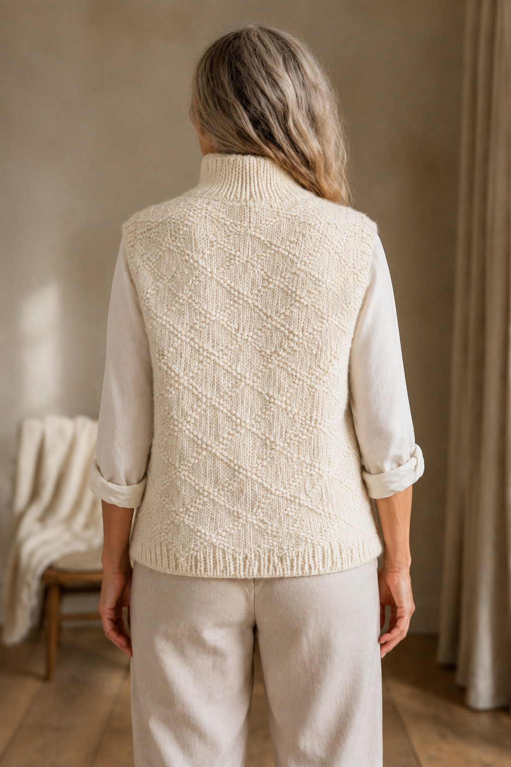 Levina knitted vest back view