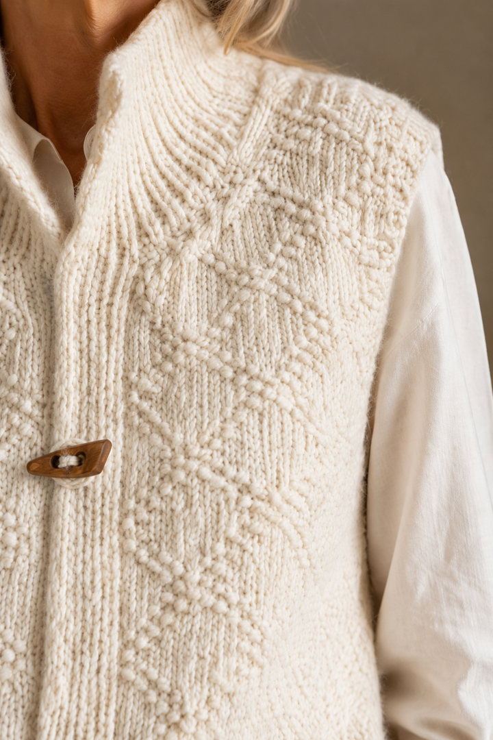 Levina knitted vest material detail