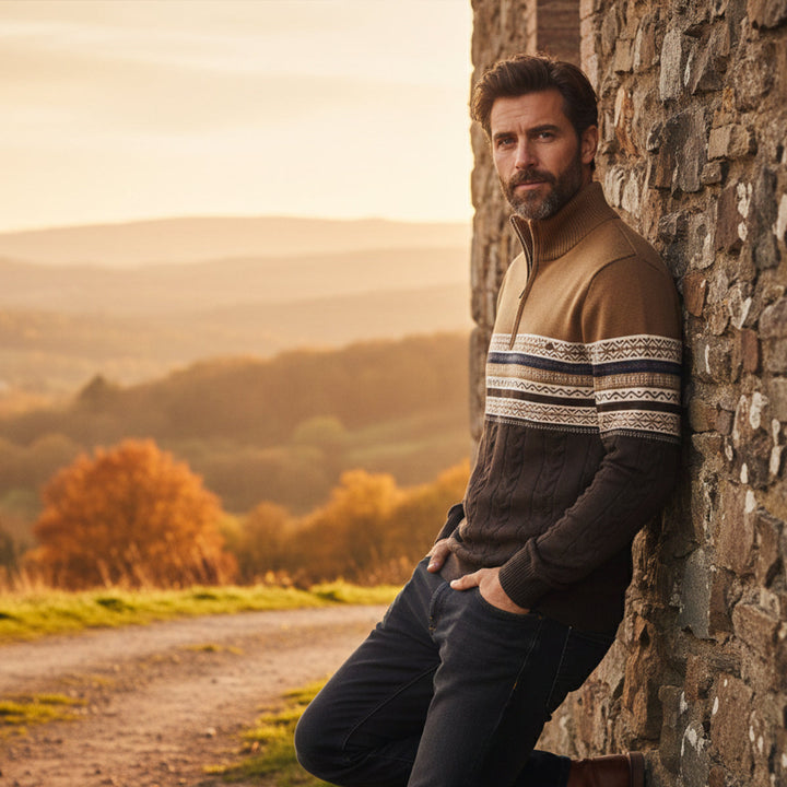 Charles | Fair Isle Quarter Zip Sweater