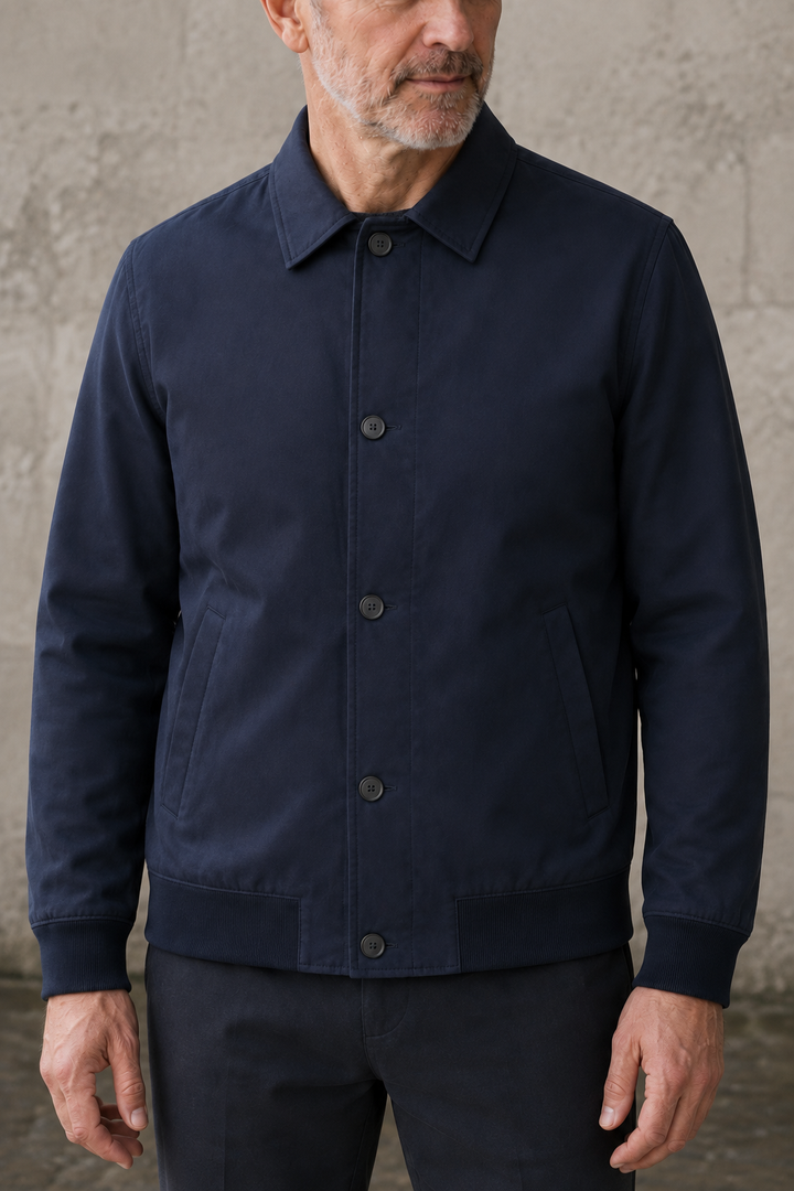 Lightweight Lapel Collar Zip Jacket - close-up