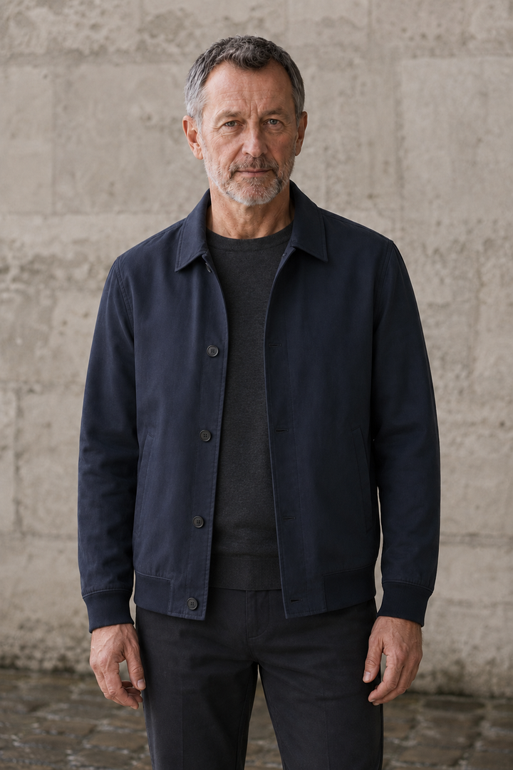Lightweight Lapel Collar Zip Jacket - hero open