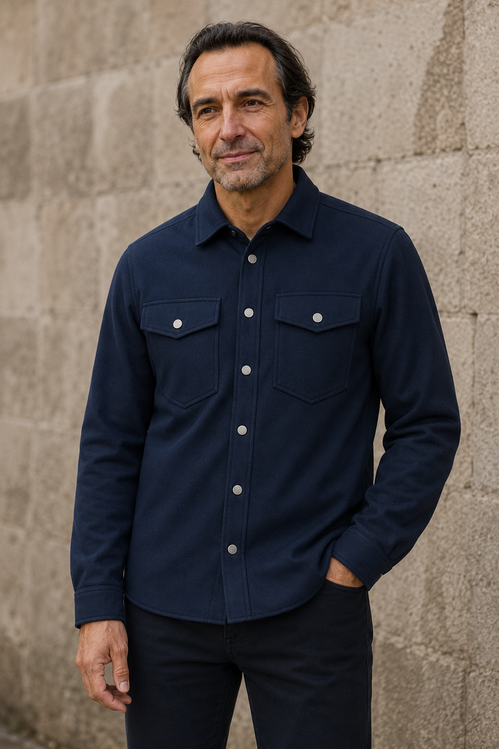 Lightweight Slim Fit Shirt Jacket - close-up