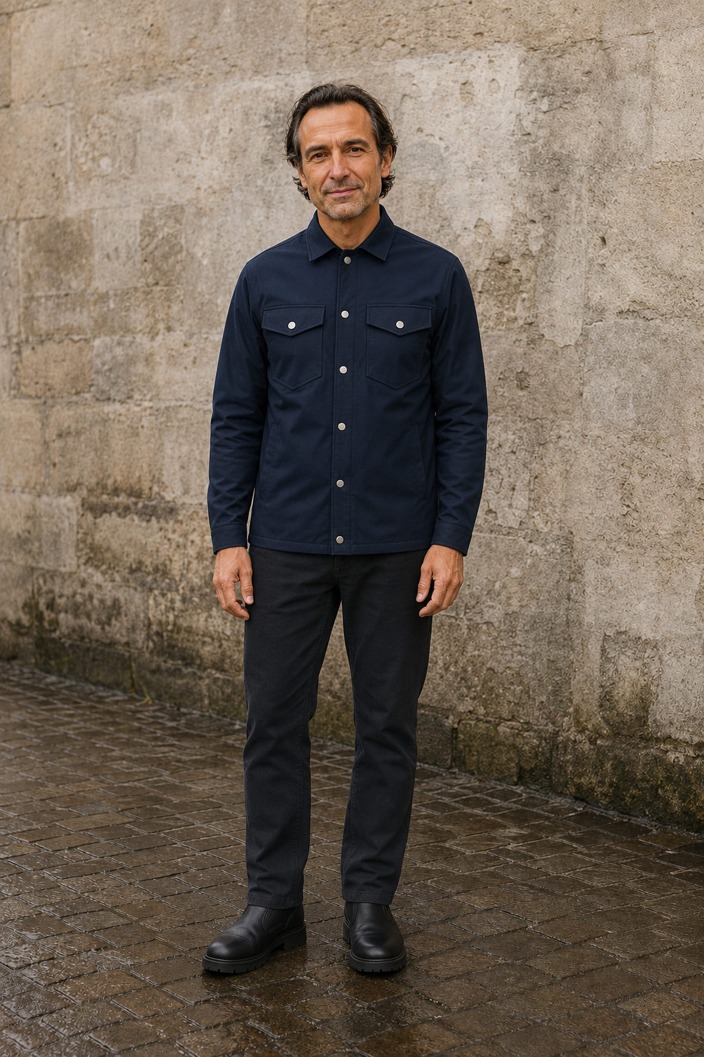 Lightweight Slim Fit Shirt Jacket - hero closed