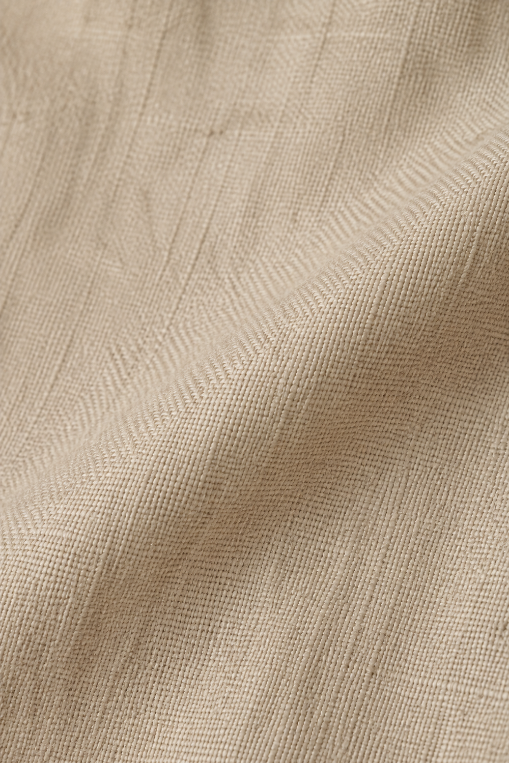 Linen Blend Mock Neck Trouser Set fabric close-up