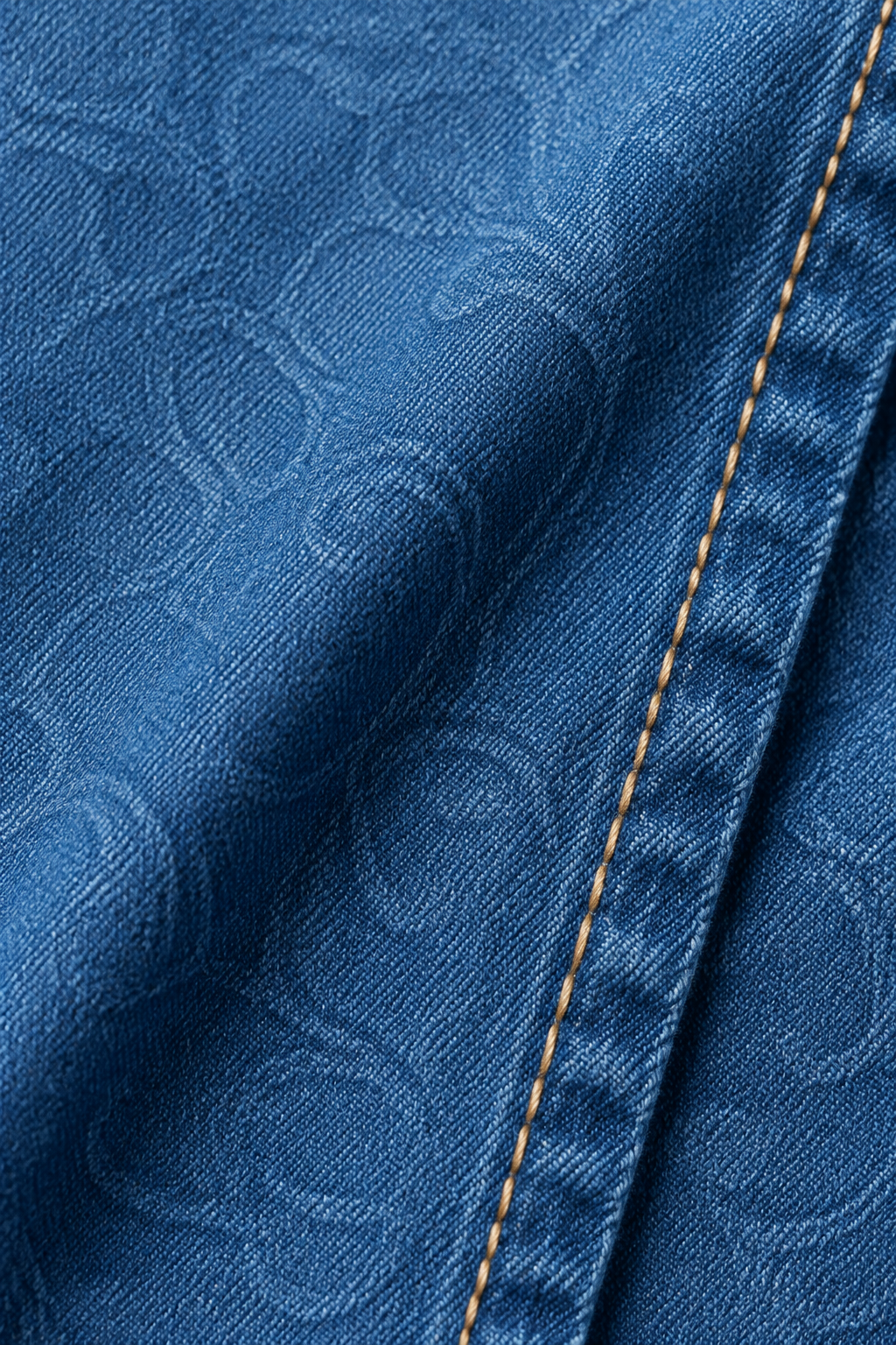 Long Sleeve Denim Maxi Dress fabric close-up