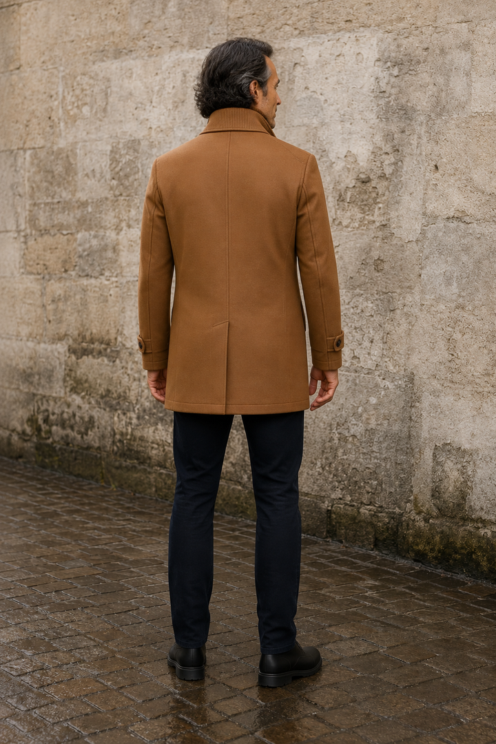Longline Funnel Neck Waterproof Jacket - back view