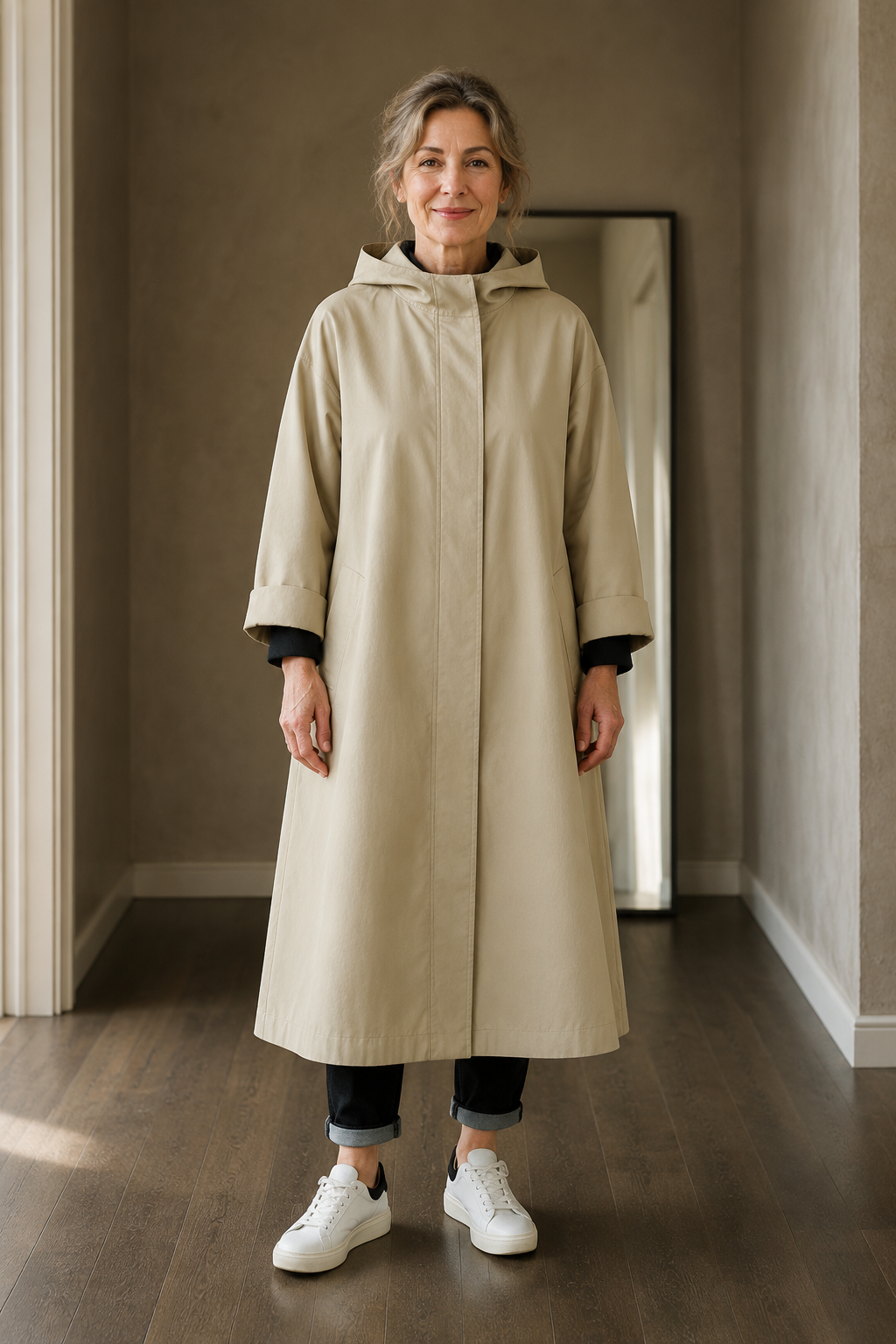 Longline Waterproof Coat closed