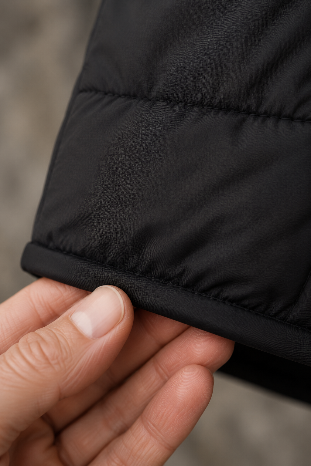 Lucette | Packable Quilted Zip Puffer - fabric close-up