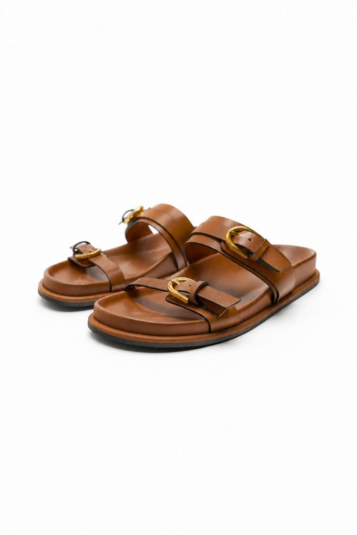 Edmee | 100% Leather Double Strap Sandals