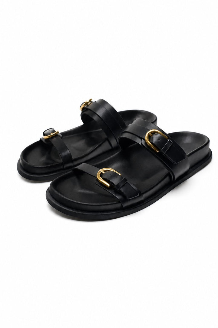 Edmee | 100% Leather Double Strap Sandals