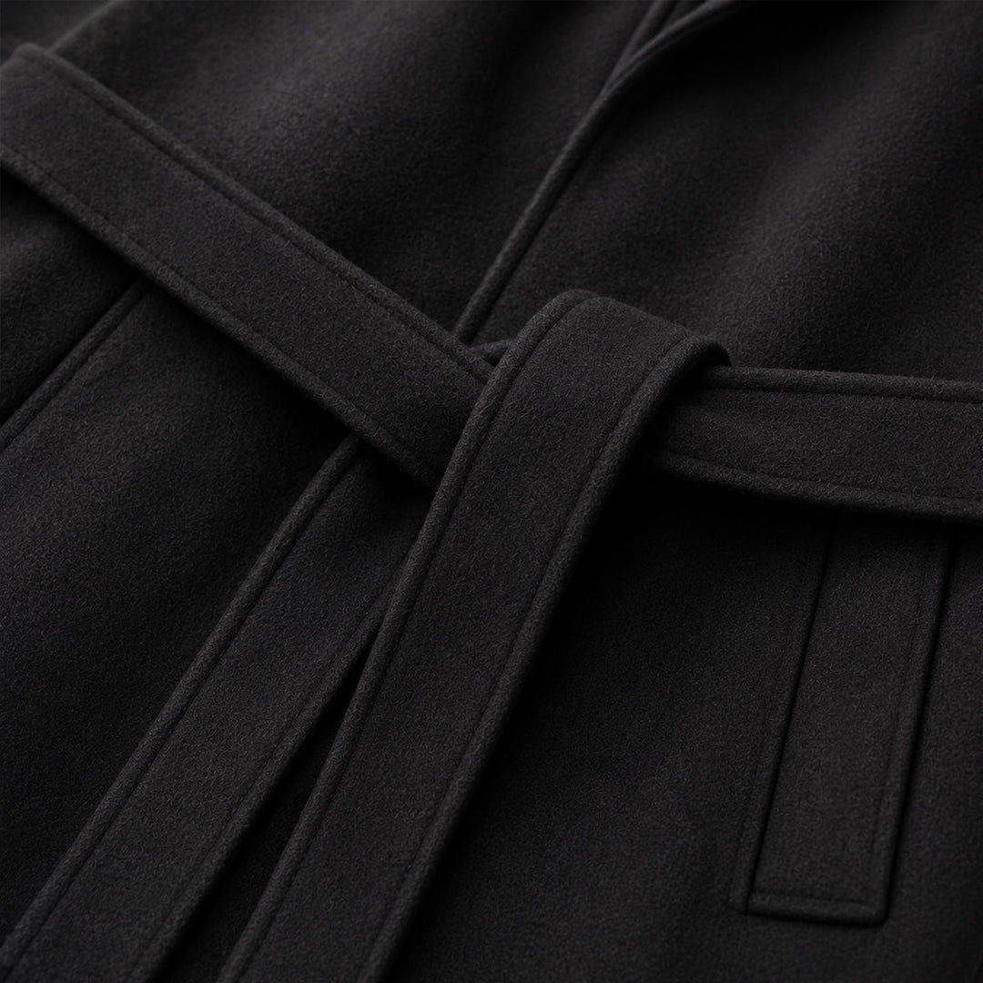 Didier | Wool Blend Belted Wrap Coat