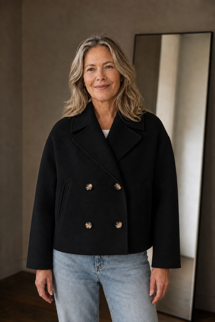 Madeleine | Double-Breasted Short Jacket - Black