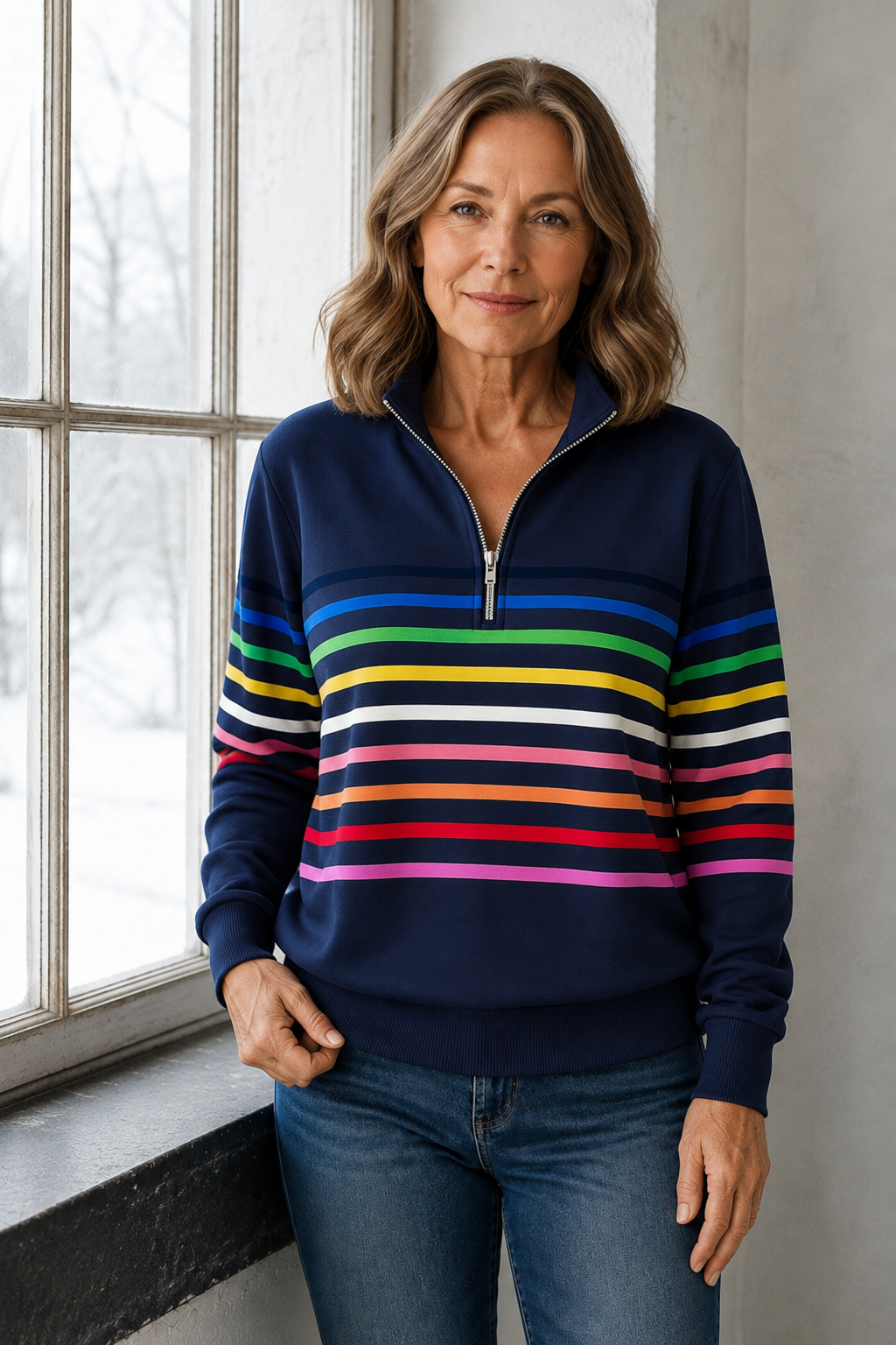 Maggie Colorful Top - Blue