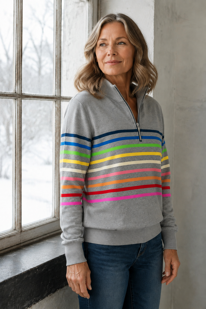 Maggie Colorful Top - Gray