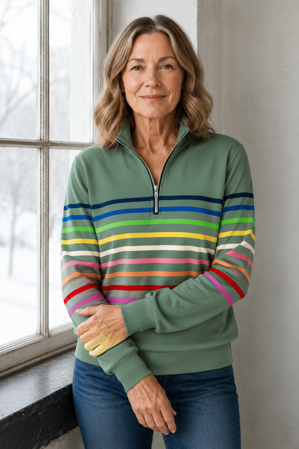 Maggie Colorful Top - Green