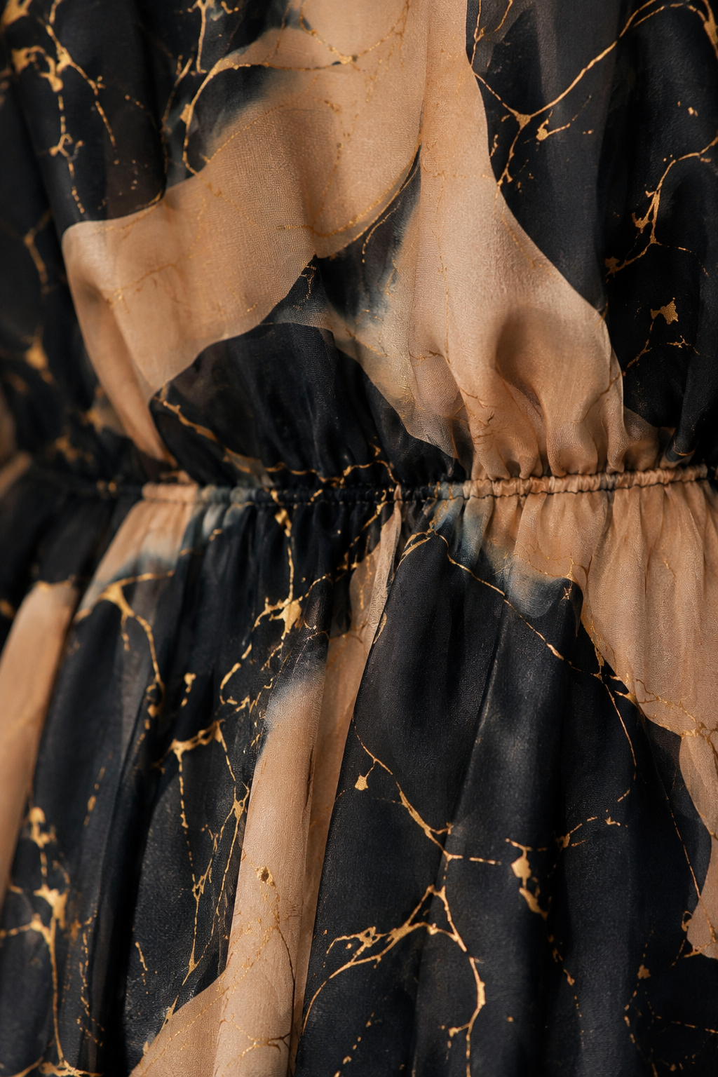 Marble Print Chiffon Maxi Dress – macro close-up of chiffon