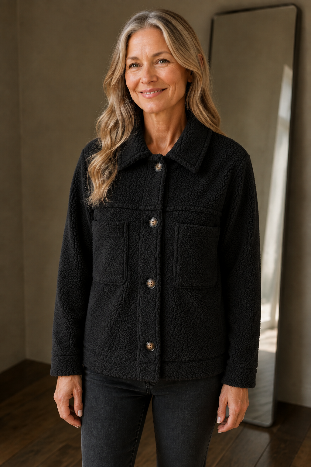 Marcelle | Hip Length Insulated Jacket - Black