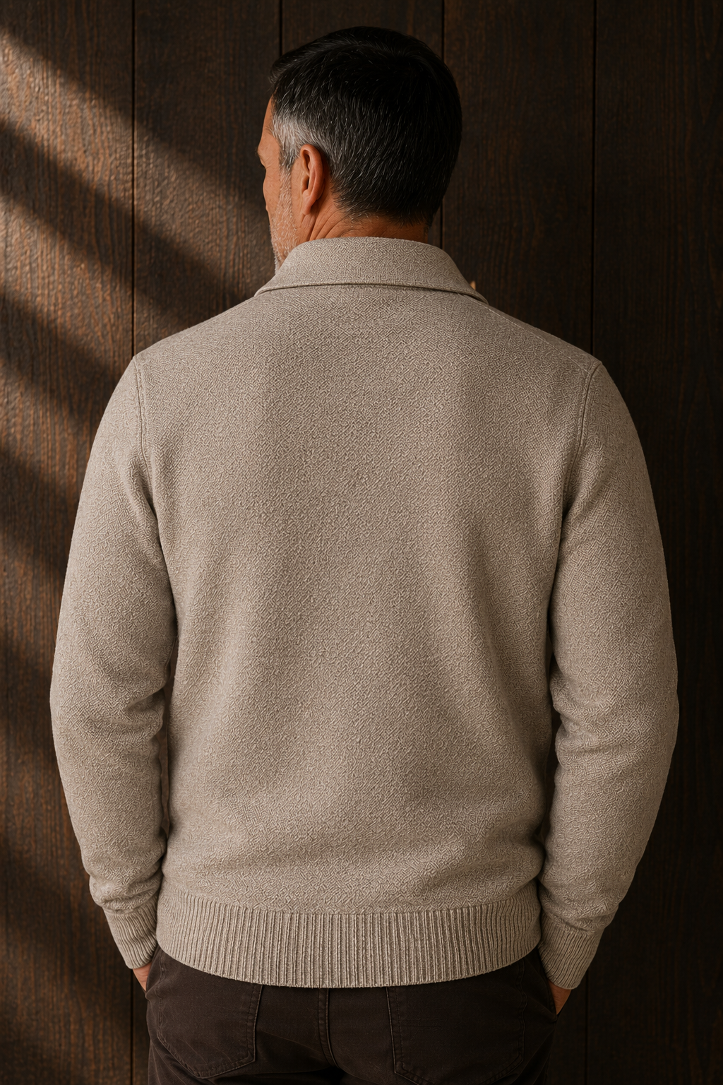 Button Front Knit Layering Cardigan - Beige