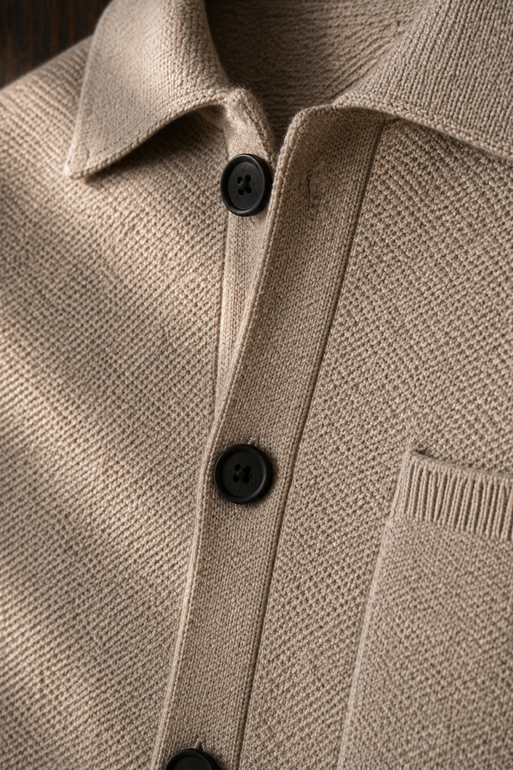 Button Front Knit Layering Cardigan - fabric close-up