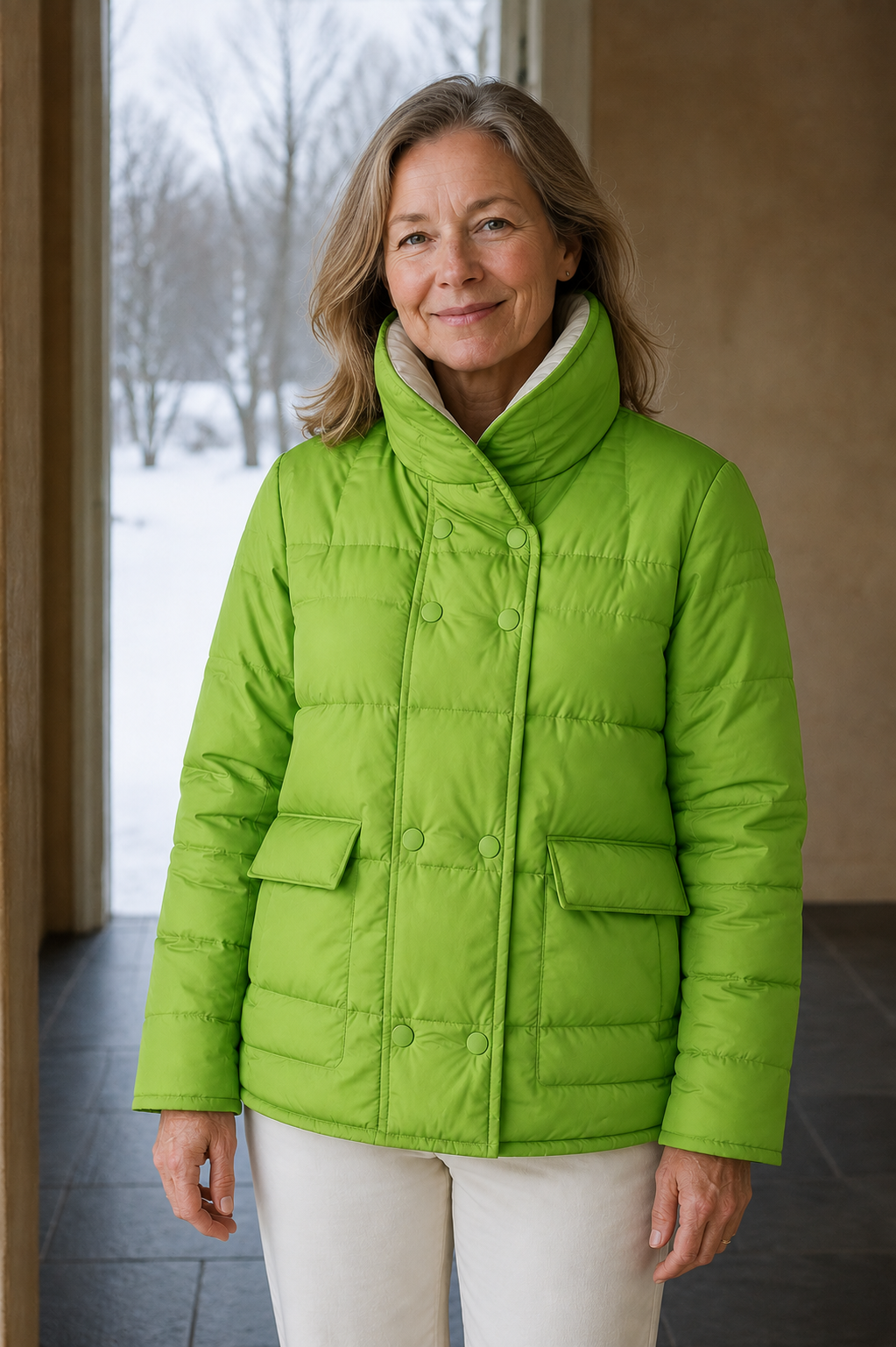 Melanie | Reversible 90% Down Jacket - Bright Green