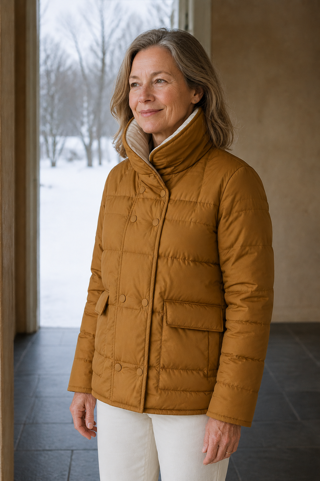 Melanie | Reversible 90% Down Jacket - Orange