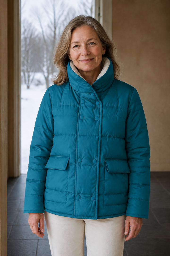 Melanie | Reversible 90% Down Jacket - Turquoise