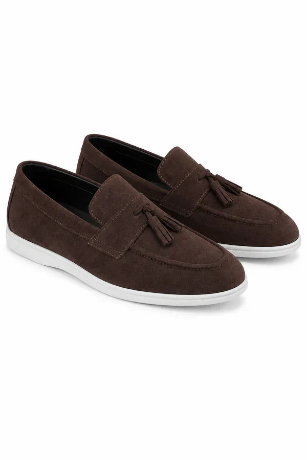 Sabin | Suede Tassel Loafers, Grip Sole
